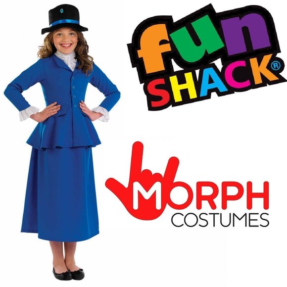 [NEW] GIRL'S OUTFIT MORPH COSTUMES x FUN SHACK VICTORIAN ENGLISH NANNY COSTUME - Picture 1 of 6